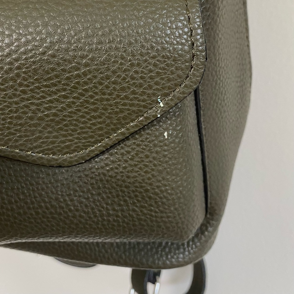 ZARA Khaki Faux Leather Backpack w/ Front Pockets - Picture 5 of 6